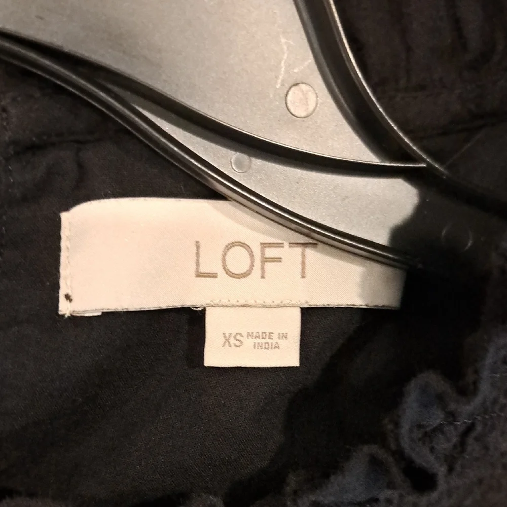 LOFT Black Smocked Tiered Cocktail Dress - Picture 3 of 5